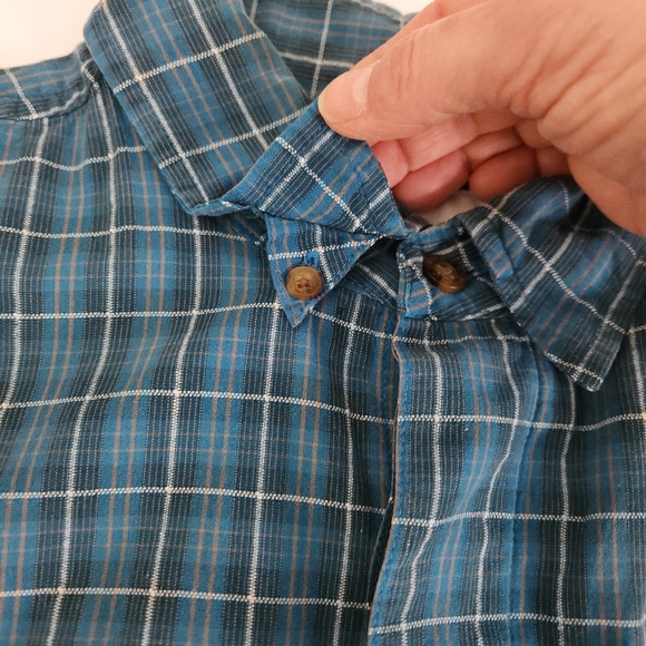 WOOLRICH Plaid Short Sleeve Button-Up Shirt - Large - Picture 8 of 14